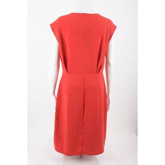 Trina Turk Womens Bijou Dress Sz 8 Red Knee Length Gathered Front Sash Party NWT - Picture 5 of 8